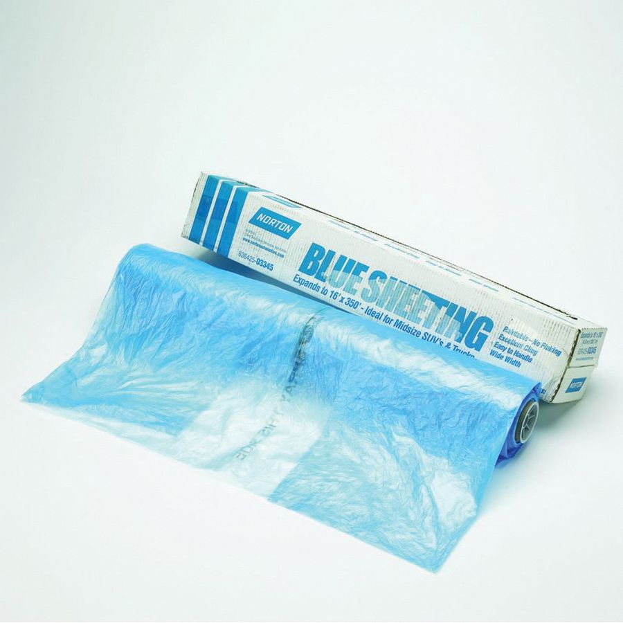 Norton Premium Blue Plastic Sheeting 03344 - 12 ft Wide x 400 ft Length, 0.4 mil Thickness