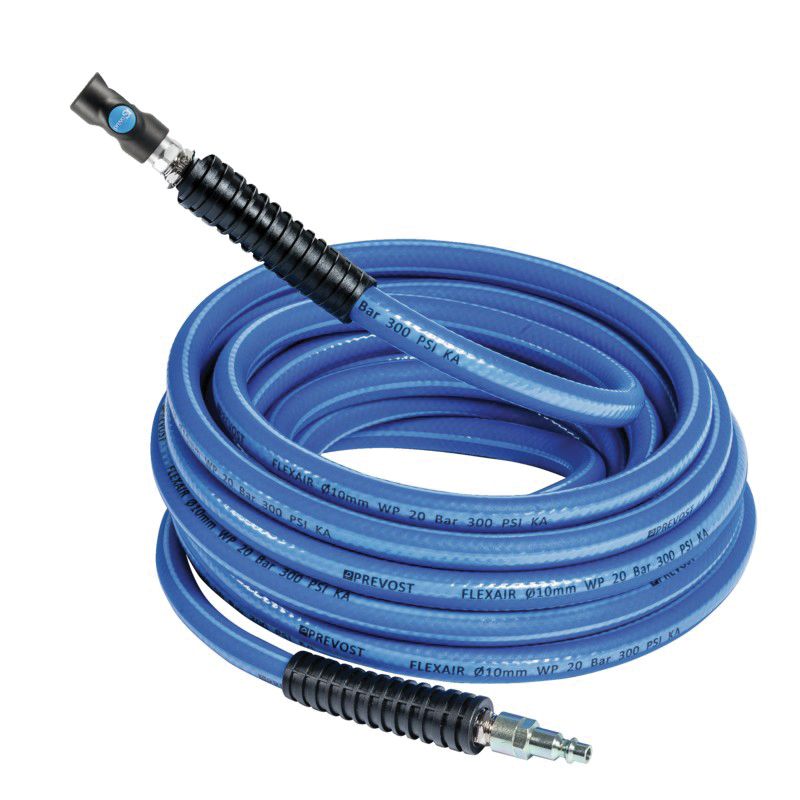 Prevost Flexair RESB3835 High Flow FLEXAIR Hybrid Polymer Hose, 3/8 in ID x 35 ft L PVC — Blue