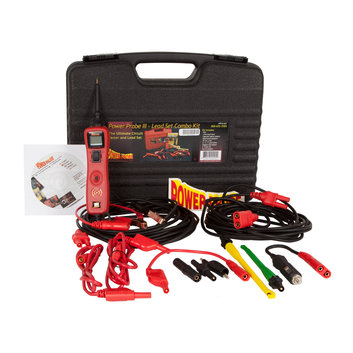 Power Probe PP3LS01 Test Lead Kit with Auxiliary Ground Cables and Continuity Leads