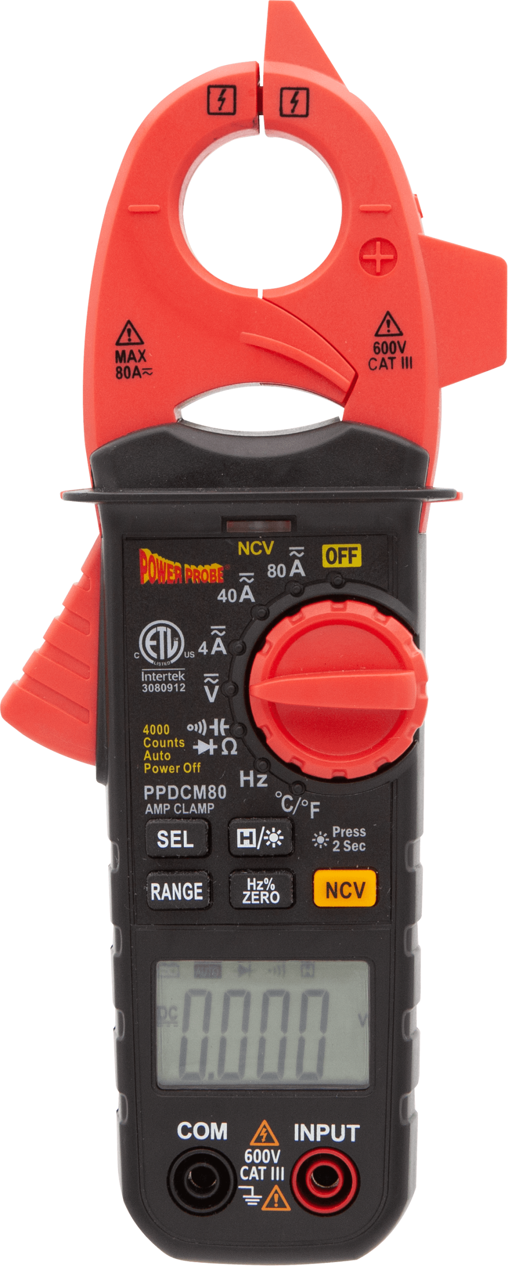 Power Probe Digital Clamp Meter PPDCM80 80 Amp Auto-Ranging