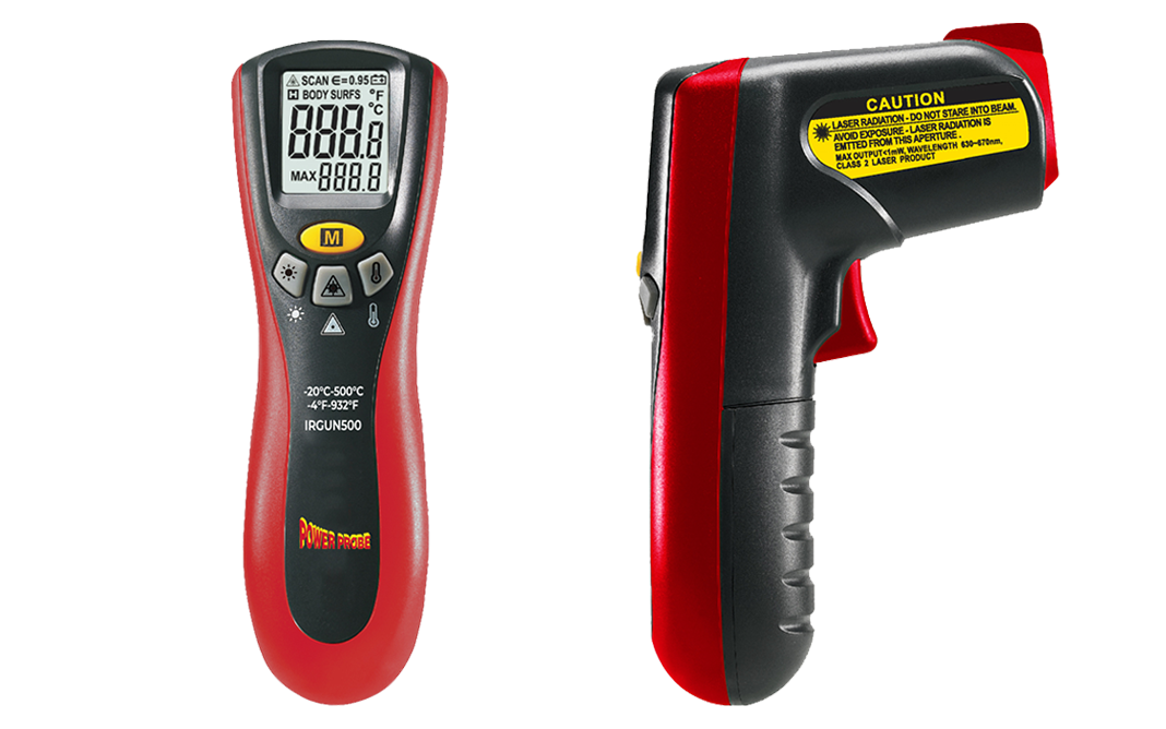Power Probe PPIR500CBINT No-Contact Infrared Thermometer, handheld LCD display