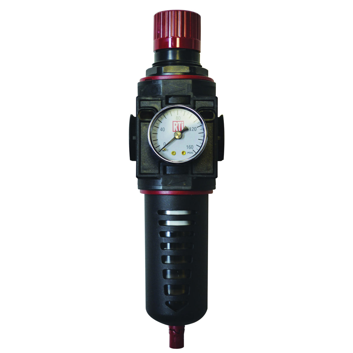 RTi FR500-G Filter/Regulator, 5 µm Filtration, 1/2 in Inlet/Outlet, Acetal Body, Polyamide Bowl