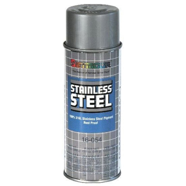 Seymour 16-054 Stainless Steel Spray Paint 16 oz Aerosol Can - 316L Pigment, Satin Finish, 15 sq-ft