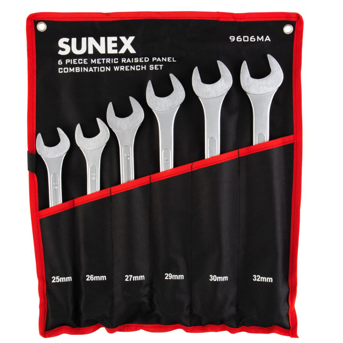 Sunex Tools 6-Piece Metric Raised Panel Combination Wrench Set 9606MA
