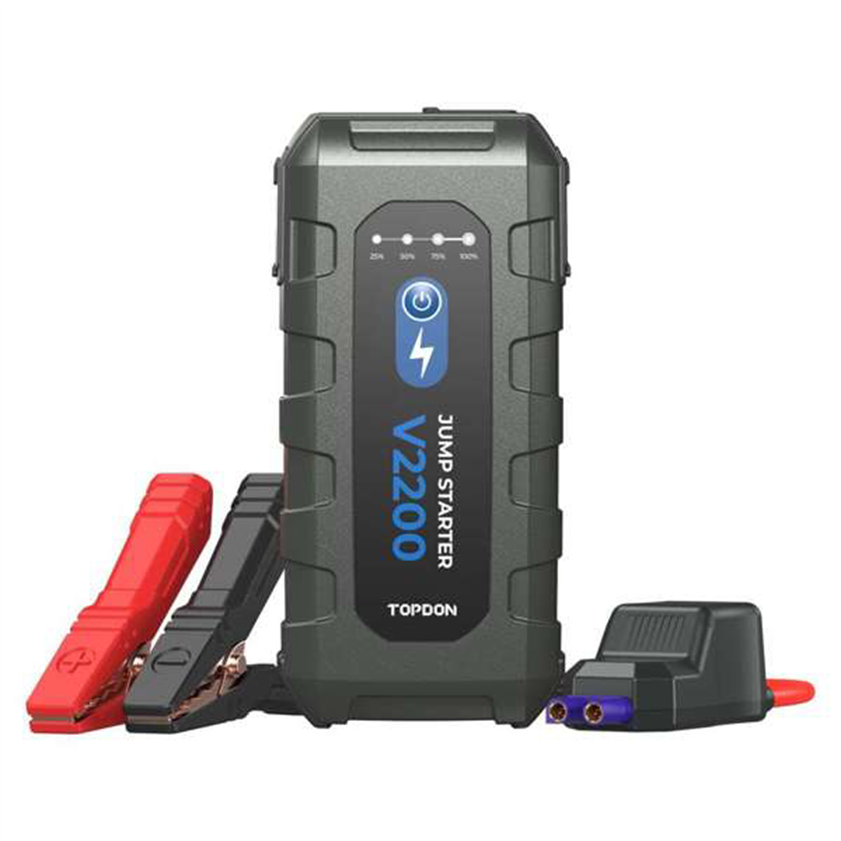 Topdon V2200 Portable Jump Starter with 2200 Peak Amps and 16000mAh Power Bank