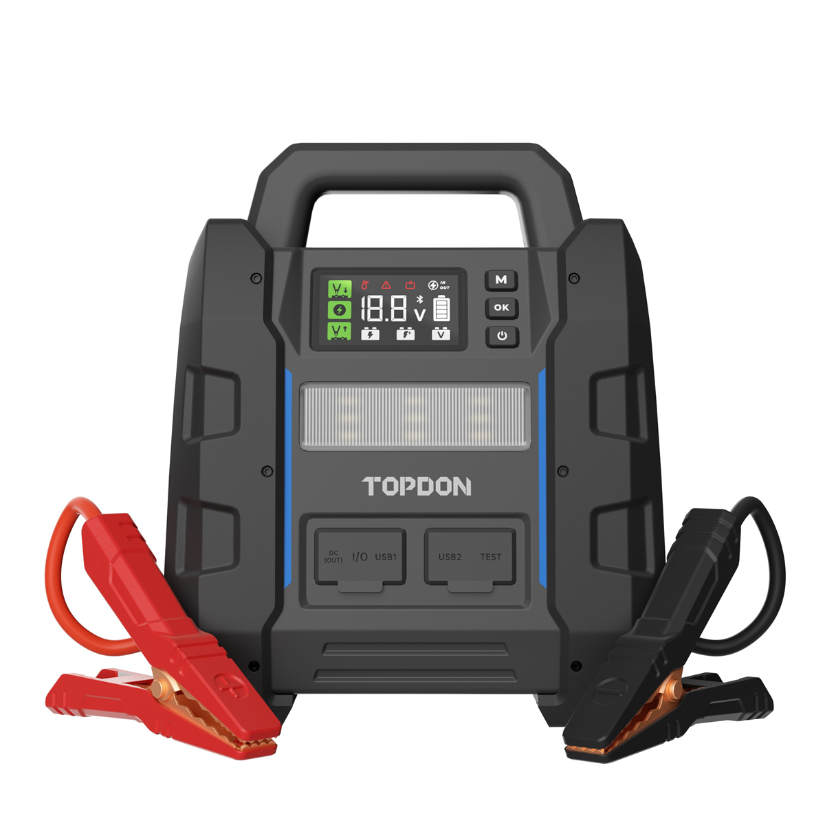 Topdon V4500PLUS 4500A Jump Starter and Battery Tester, 45 jumps, app-based diagnostics