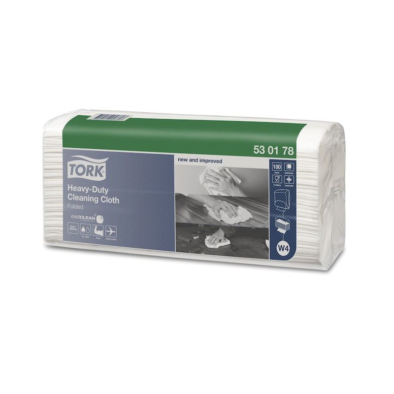 Tork 530182 Heavy Duty Cleaning Cloth 16.9 in White 1 Ply Spunlace Paper