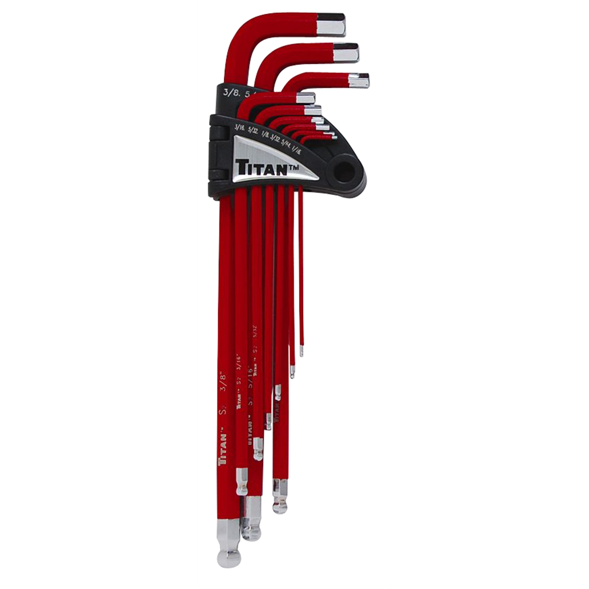 Titan Hand Tools 13Pc Sae Non Slip Ball End Hex Key Set 12713 S2 Steel Satin Finish