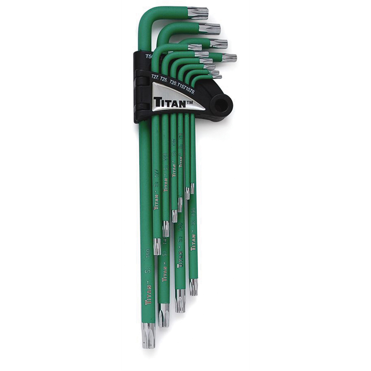 Titan Hand Tools 13Pc Tamper Resistant Star Extra Long Hex Keys 12715 Satin-Plated S2 Steel Ball End