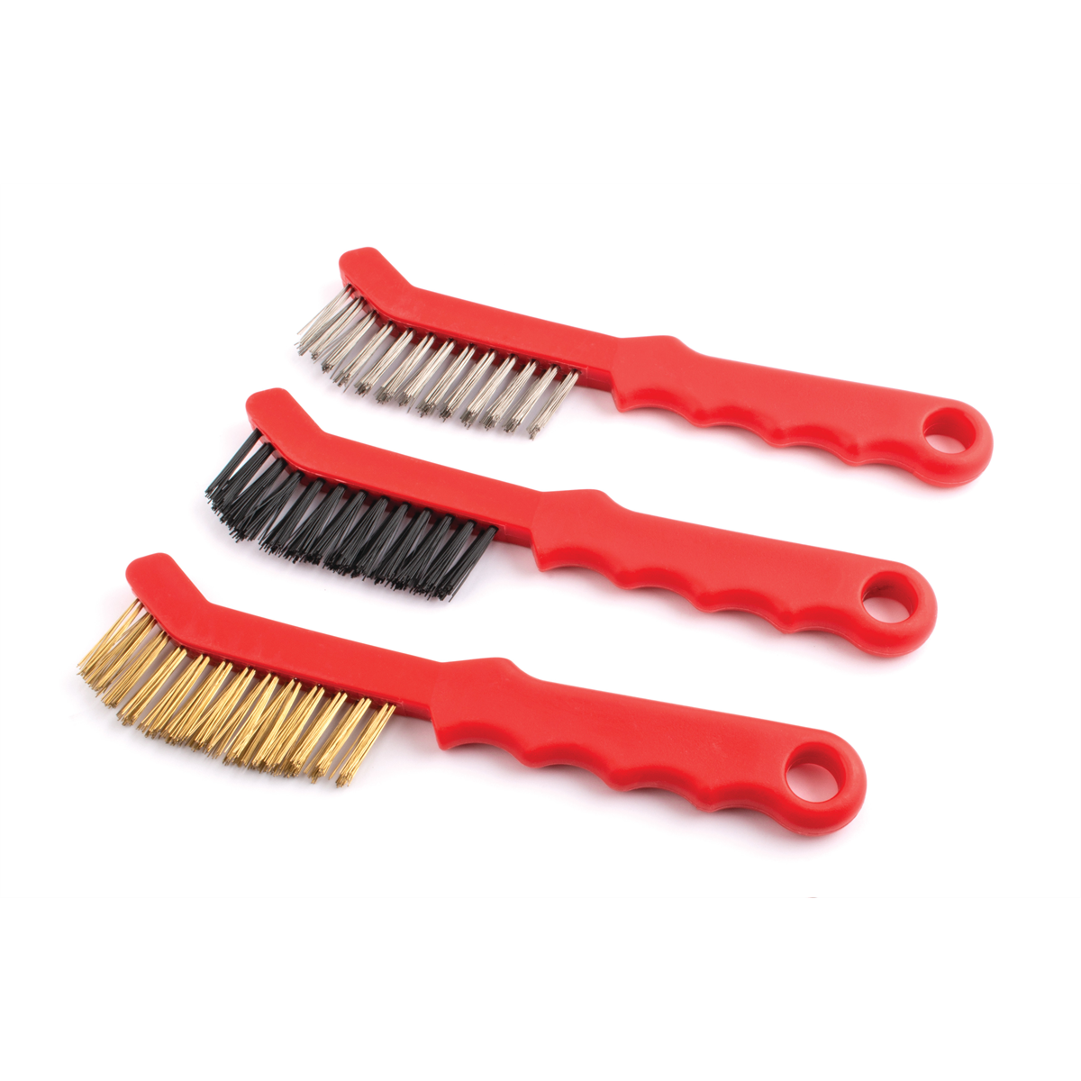 Titan 51499 3-Piece Brush Set, Stainless-Steel and Brass Bristles for Caliper Cleaning and Rust
