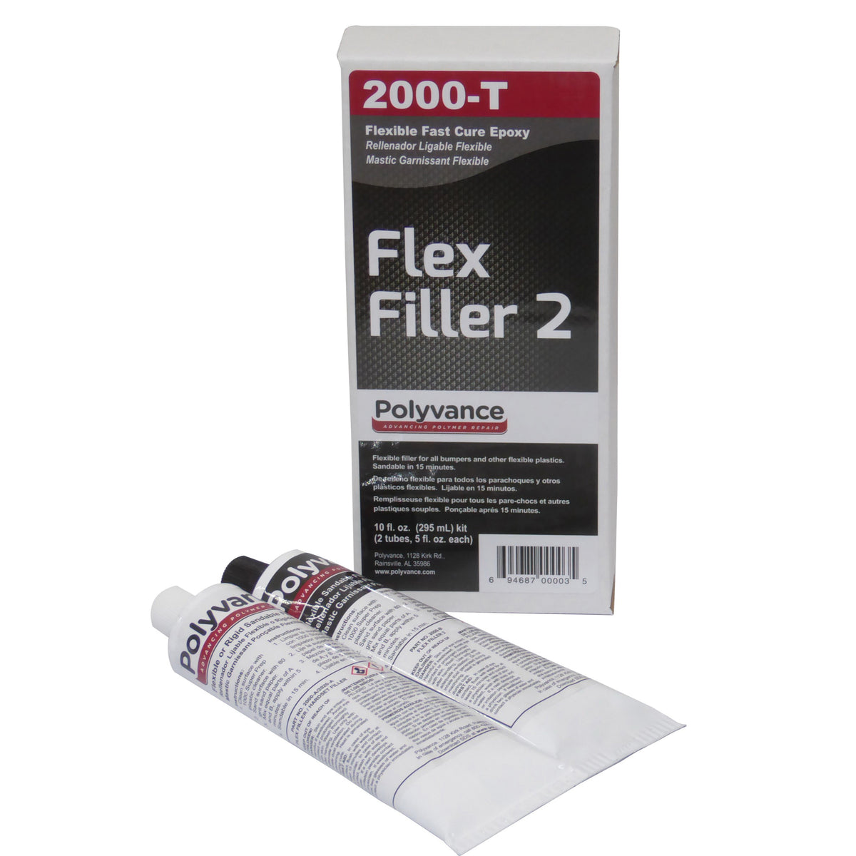 Polyvance 2000-T Flexible and Rigid Epoxy Filler, 10 fl-oz Tube, Black, Liquid