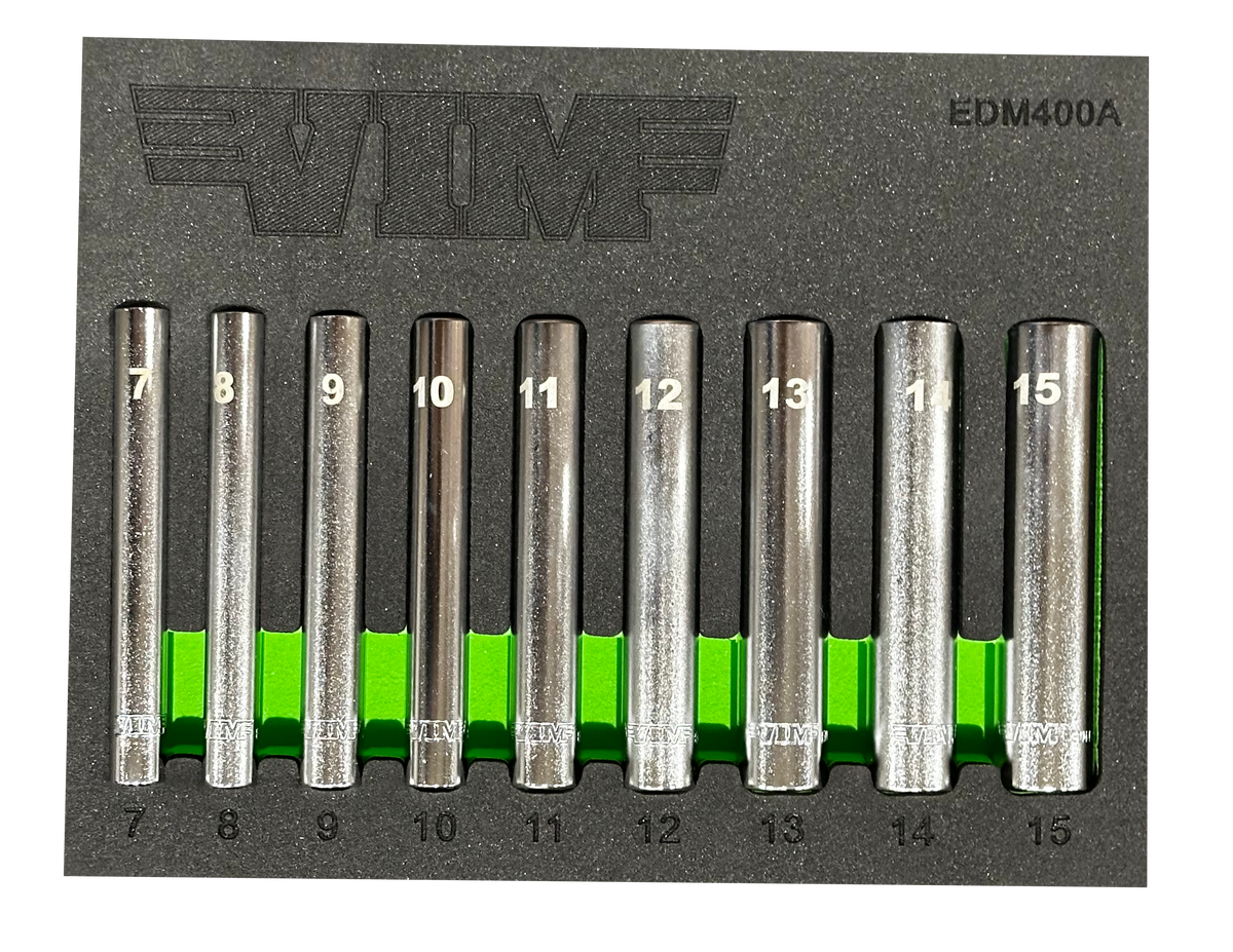 Vim Tools 9 Pc. 1/4 Extra Deep Set (7-15MM)