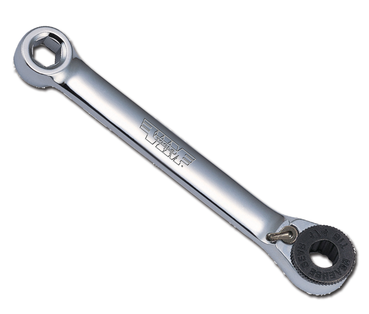 Vim Tools HBR3 Dual-End Hex Bit Ratchet, 1/4" Drive, Polished Chrome, Heat-Treated Steel