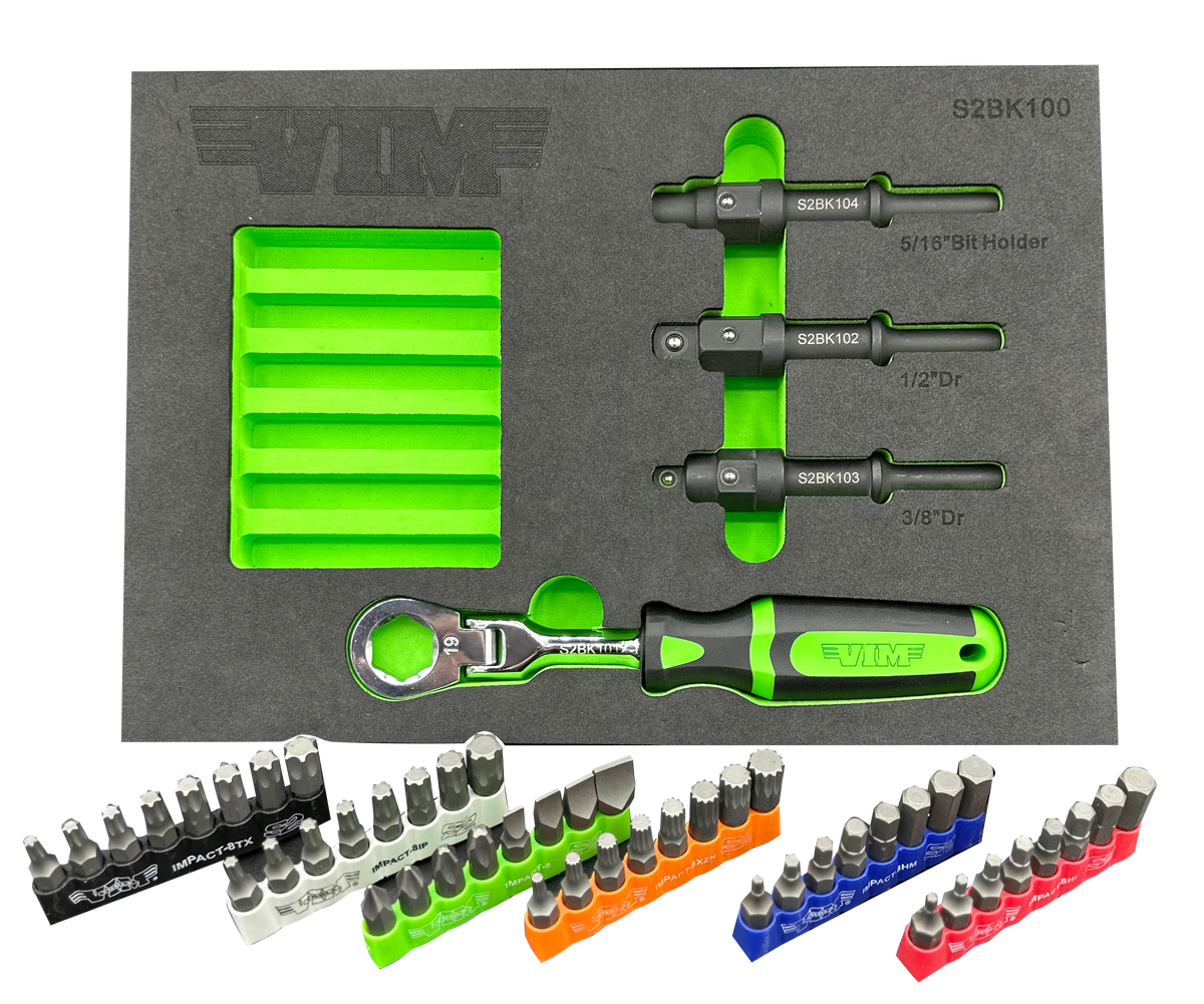 Vim Tools Shake-2-Break Master Kit S2BK100K 52PC with Impact Bits for Frozen Fasteners