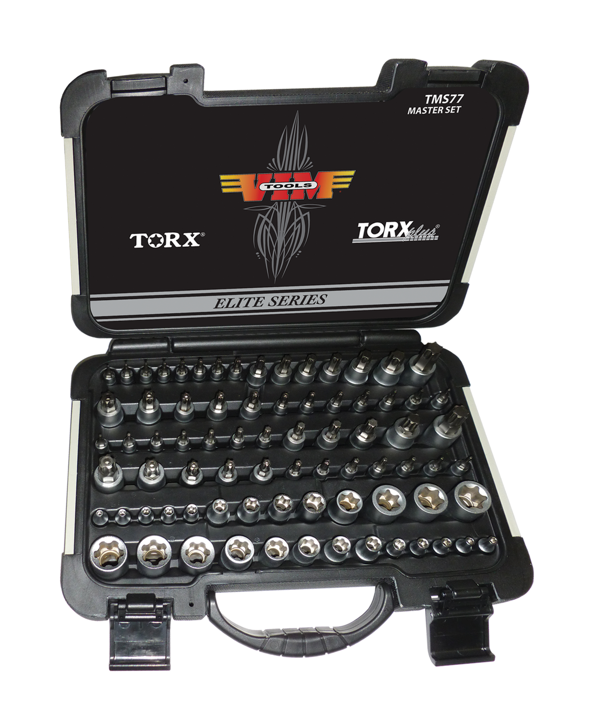 Vim Tools Master TORX Driver Set 77pc, All Torx, and Torx Plus Drivers and Sockets