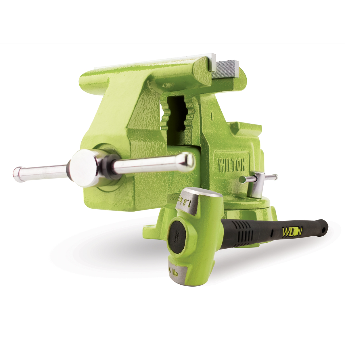 Wilton 11128BH 6.5" Bash Utility Vise with Free Bash Hammer - Green Powder-Coat, Large Anvil