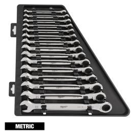 Milwaukee 15 Piece Ratcheting Combination Wrench Set - Metric