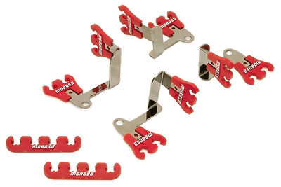 Moroso 72168 Show Car Spark Plug Wire Loom Kit - Red/Chrome Small Block Chevy
