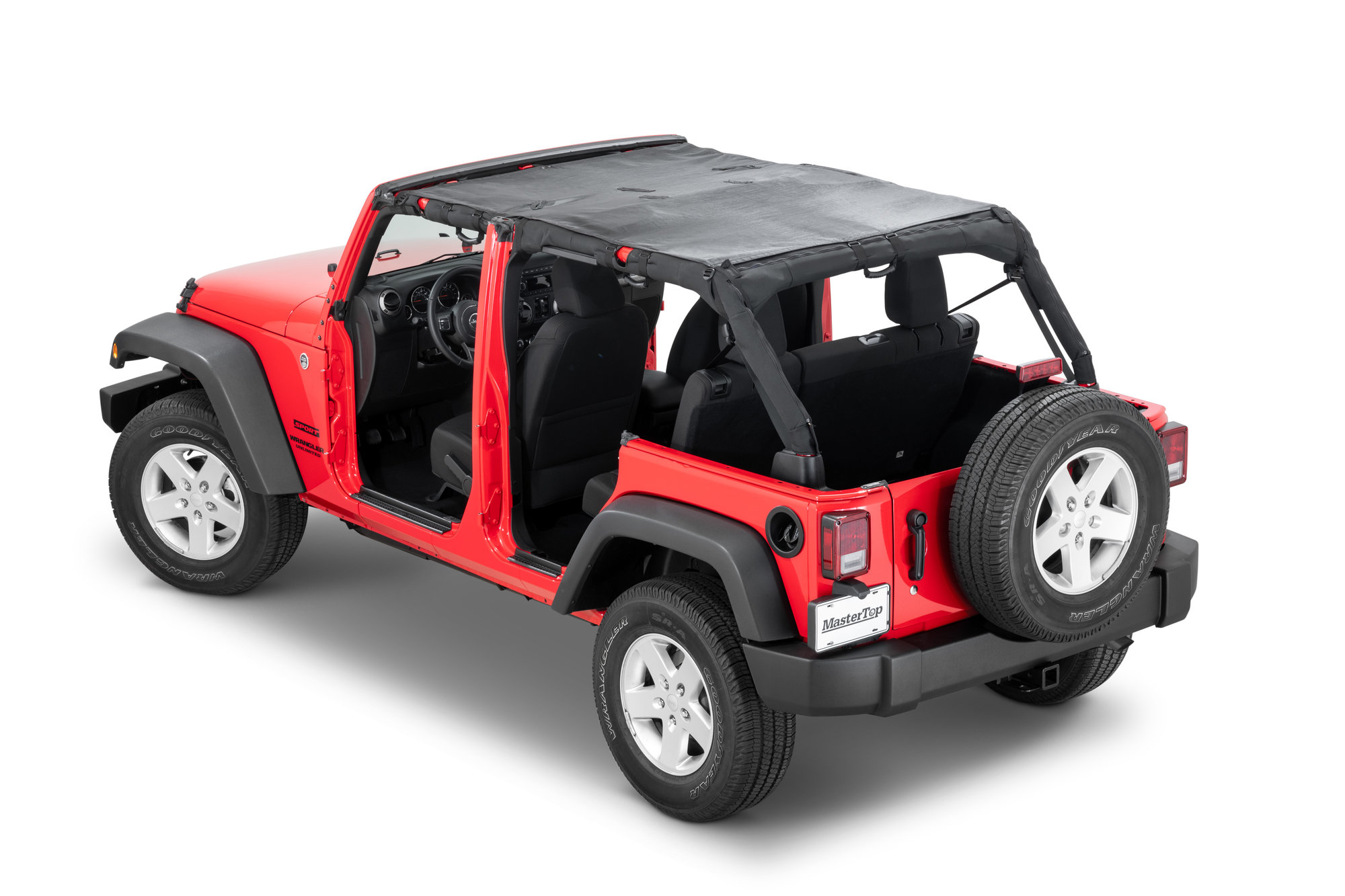 MasterTop Mesh Bimini Plus Top with Integrated Grab Handles for 07-18 Jeep Wrangler JK
