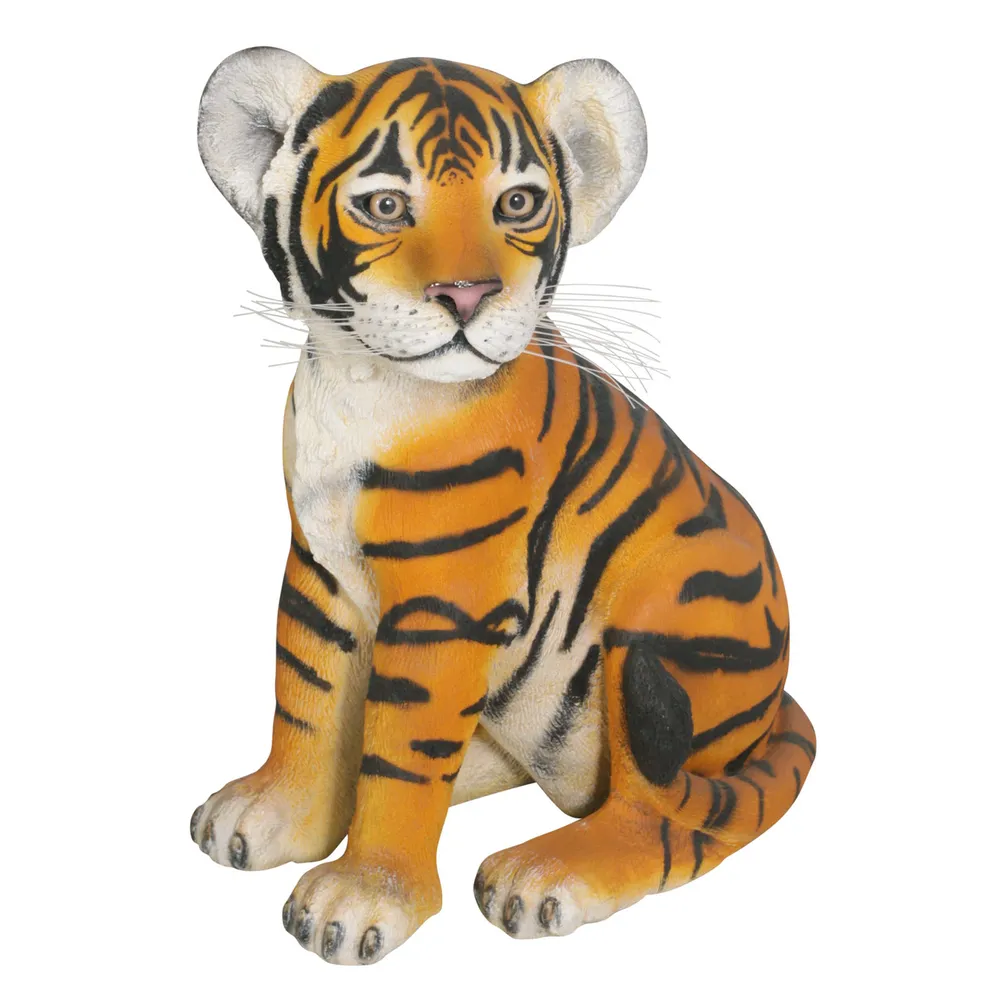 21.5″ Sitting Bengal Tiger Cub Outdoor Garden Statue