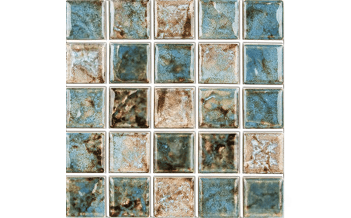 NPT 1″ x 1″ Baroque Stone Glossy Tile Turquoise CVKBQS113