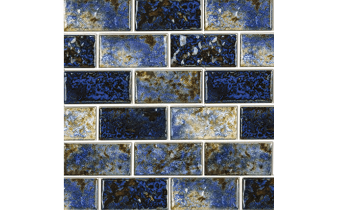 NPT 1″ x 2″ Baroque Stone Glossy Tile Blue CVKBQS121