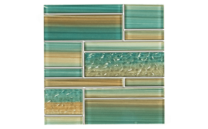 NPT Bamboo Glass Blend Random Aqua Marine Tile CVKBGBR4