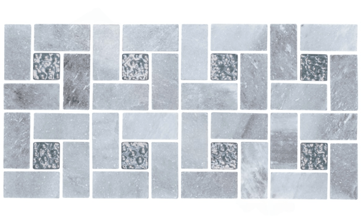 NPT FS-PINWHEEL Fusion Mosaic Pattern Pinwheel Gray Quartz