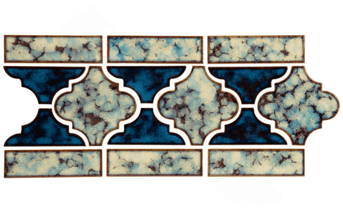 NPT Lantern Tile Ocean Blue Border LAN-OCEAN