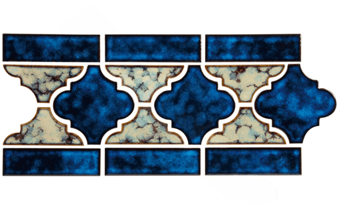 NPT Lantern Tile Royal Blue Border LAN-ROYAL