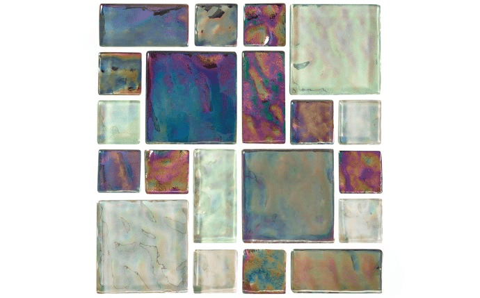 NPT MASSHR90 Shimmer Random Glass Mosaic Tile Antigua Blend