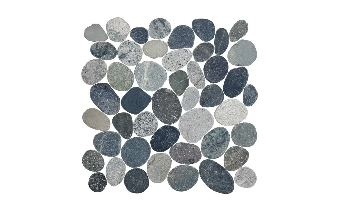 NPT RVK-JAVA 11 3/4″ x 11 3/4″ River Rocks Pebble Tile Java Grey