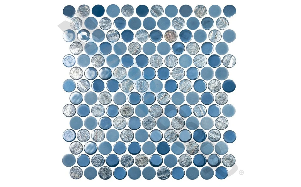 NPT SGA-COBALTO PNY RND Sea Glass Round Tile Cobalto