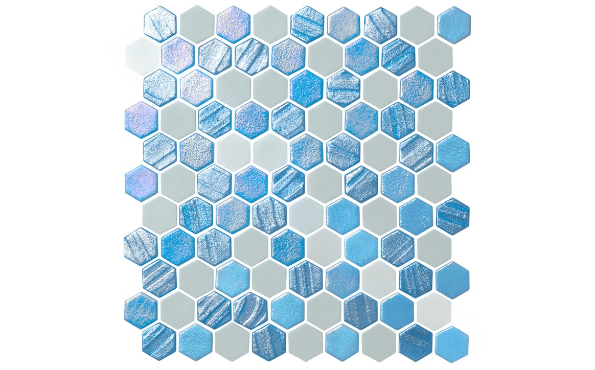 NPT STA-ARCTIC Starburst Arctic Blue Mosaic Pool Tile