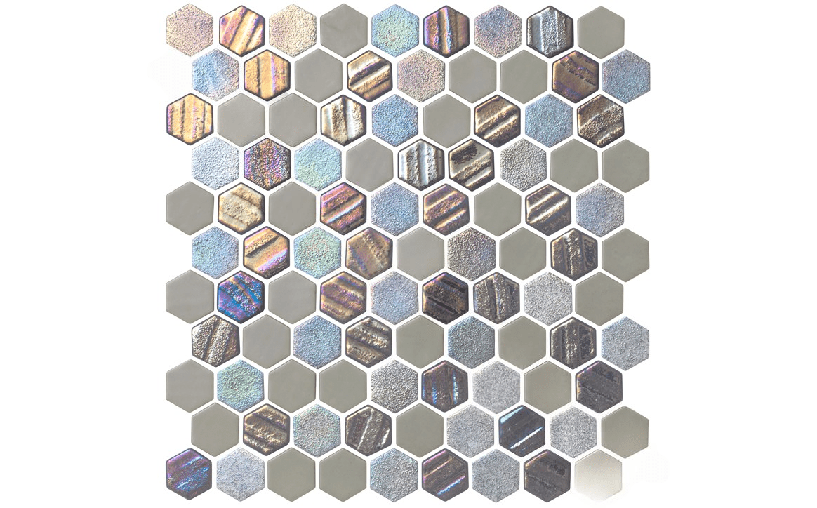 NPT STA-SMOKE Starburst Smoke Gray Mosaic Pool Tile