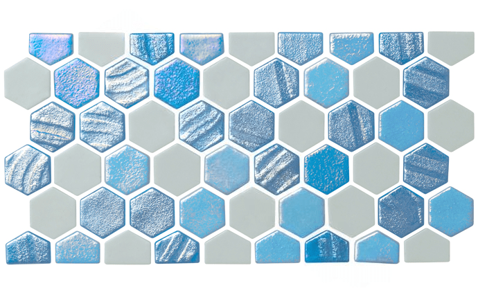 NPT Starburst Arctic Blue Mosaic Border Pool Tile STA-ARCTIC BDR