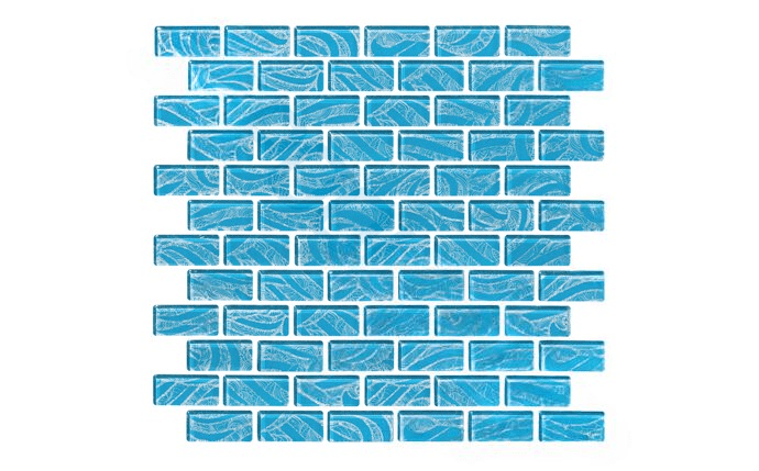 NPT ZPH-BLUE 1″ x 2″ Zephyr Glass Tile Blue