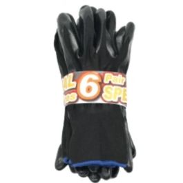 Open Road Value Pack Nitrile Gloves with Latex Coating Black - 6pk