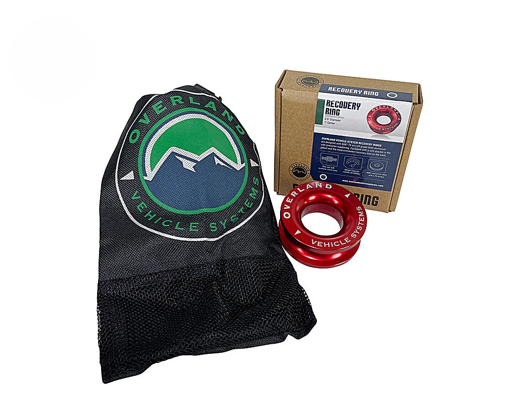 Overland Vehicle Systems 19240005 2.5" Recovery Ring in Red with Storage Bag