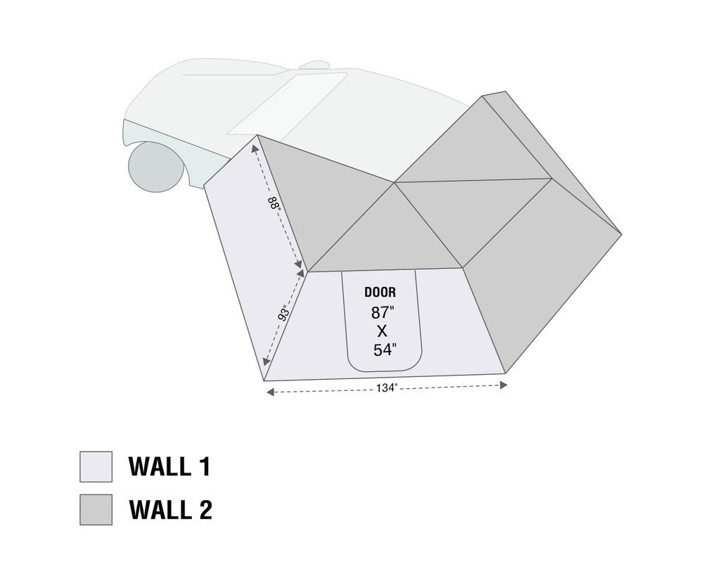 Overland Vehicle Systems Nomadic 270 LT Awning Walls