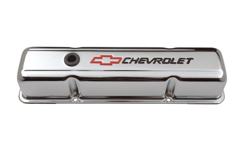 Proform 141-905 Small Block Chevy Tall Steel Chrome Perimeter Bolt Valve Covers
