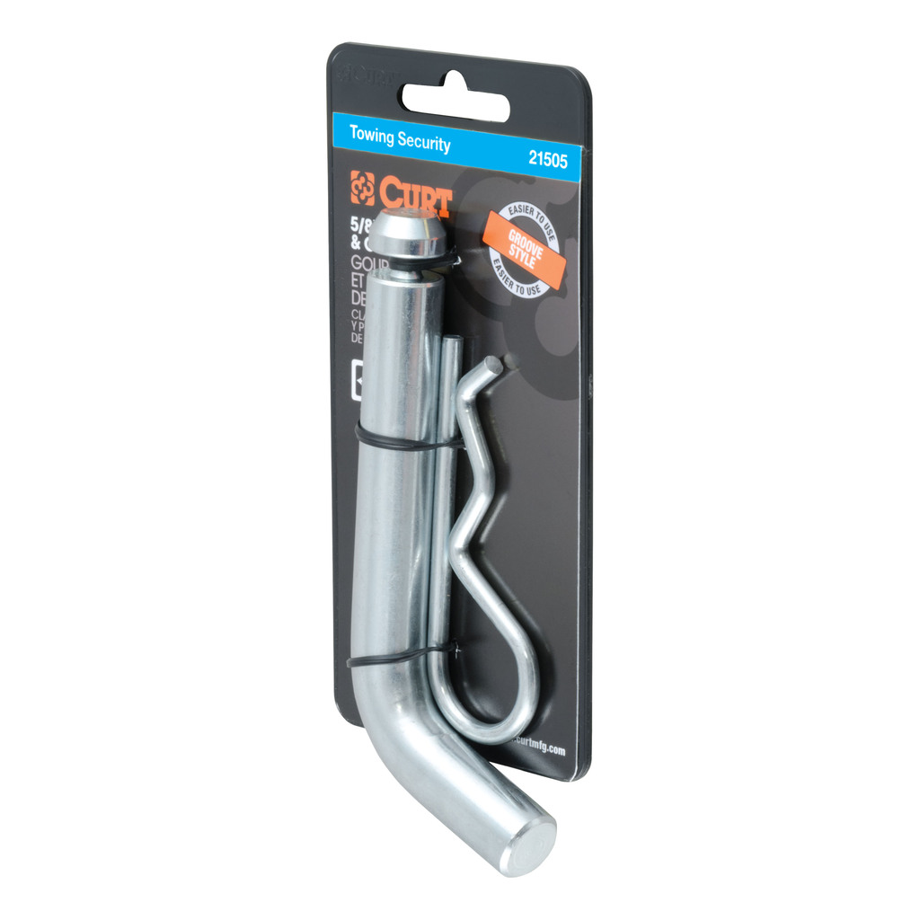 Curt 5/8" Hitch Pin with Groove (2" Receiver, Zinc, Packaged) - 21505