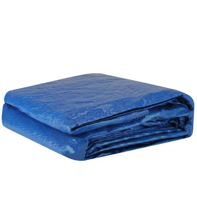 Protect Your Pool with 18′ Apertured Round Swimming Pool Cover – Rope Ties Included!