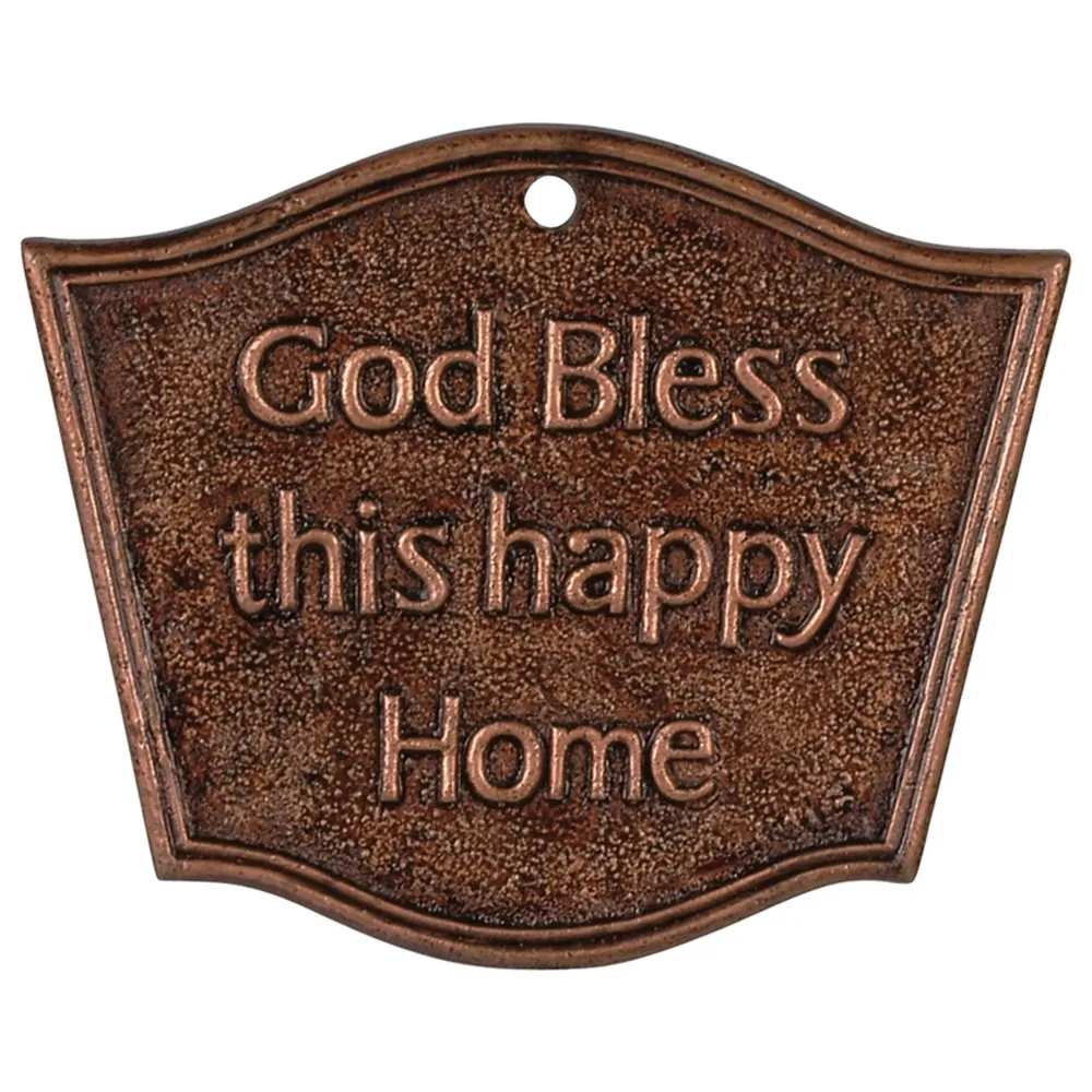 Pack of 4 Nature’s Story Teller Bronze “Home” Plates with Garden Stakes