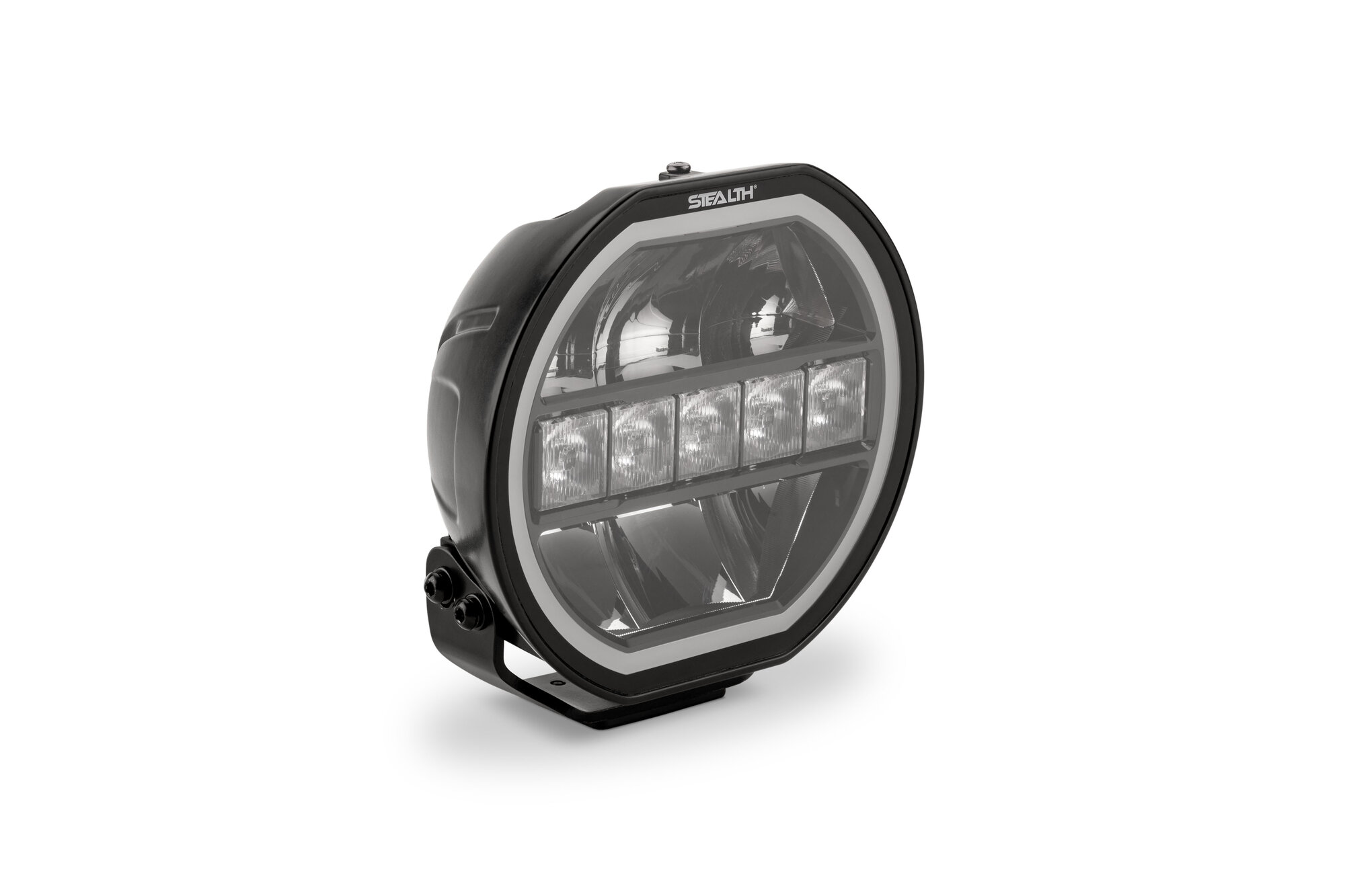 Quadratec STEALTH 7" Round Auxiliary Light with Dual Function Amber/White DRL