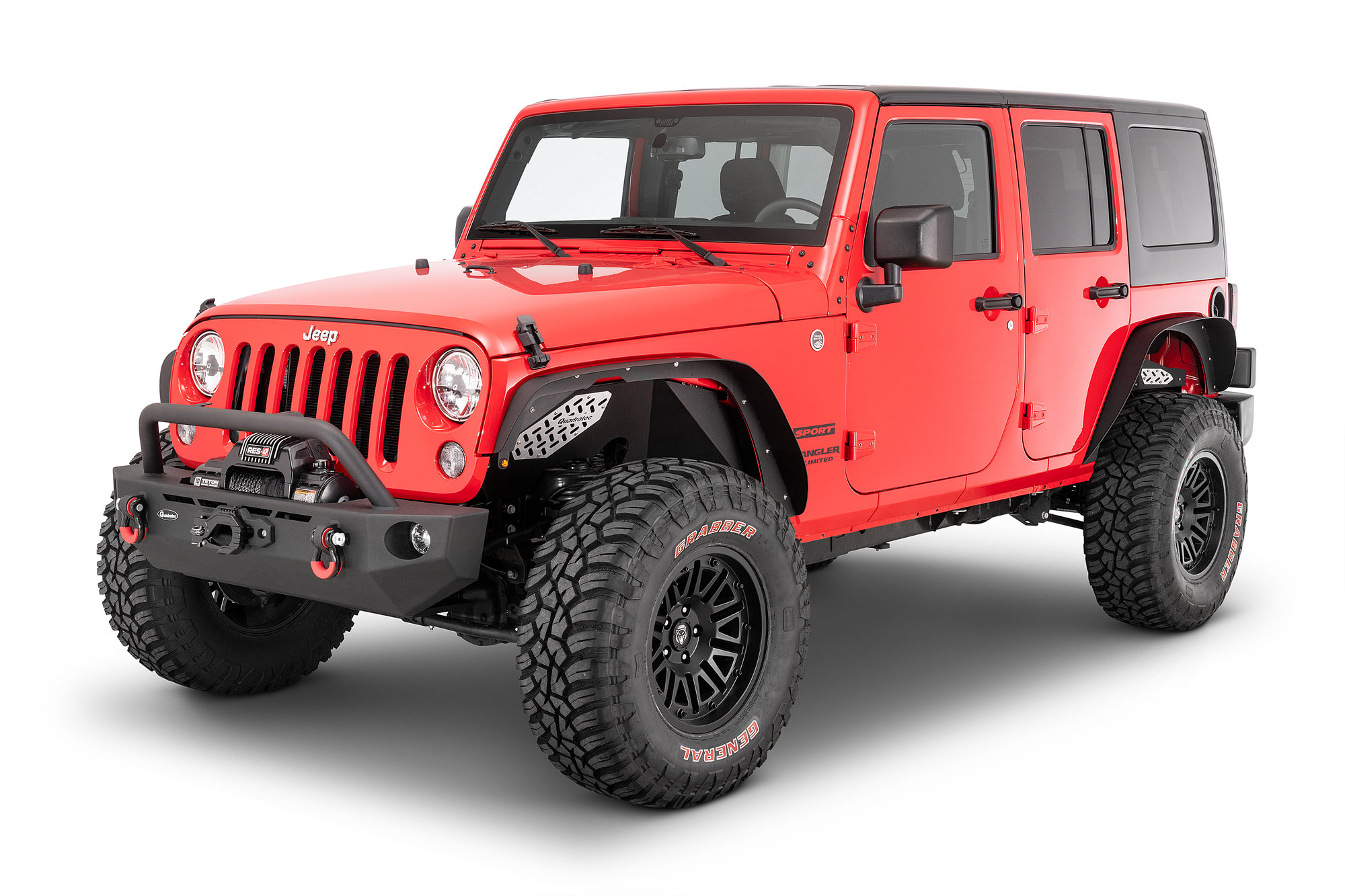 Quadratec Steel Slim Flat Fender Flares for 07-18 Jeep Wrangler JK