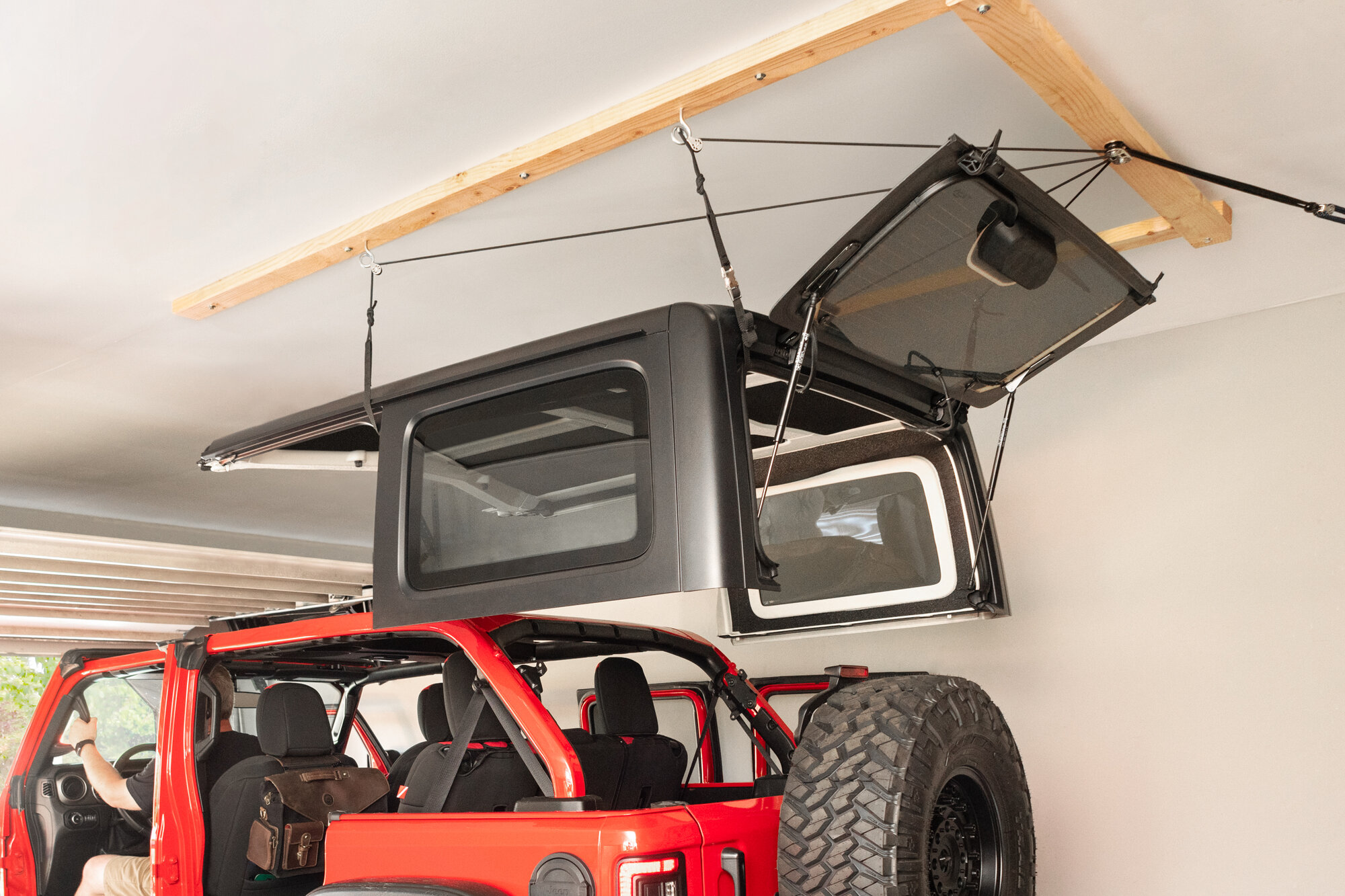 QuadraTop 4-Point Hardtop Hoist System for 87-26 Jeep Wrangler YJ,TJ, JK, JL, & Gladiator JT