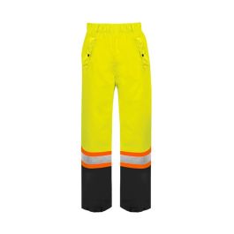Ground Force Hi-Vis Rain Pants Black + Yellow XL
