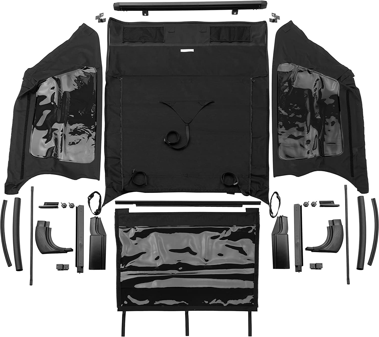 Rampage Products 106635 Frameless Complete Trail Top in Black Diamond for 04-06 Jeep Wrangler Unlimited TJ