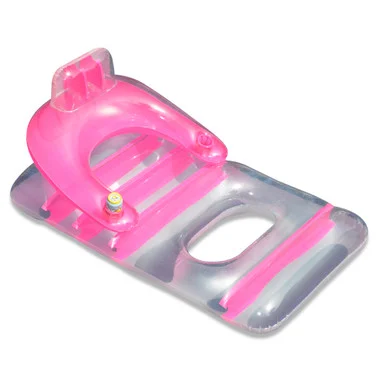 Relax in Pink: 66″ Inflatable Pink and Clear Classic Swimming Pool Lounge Chair